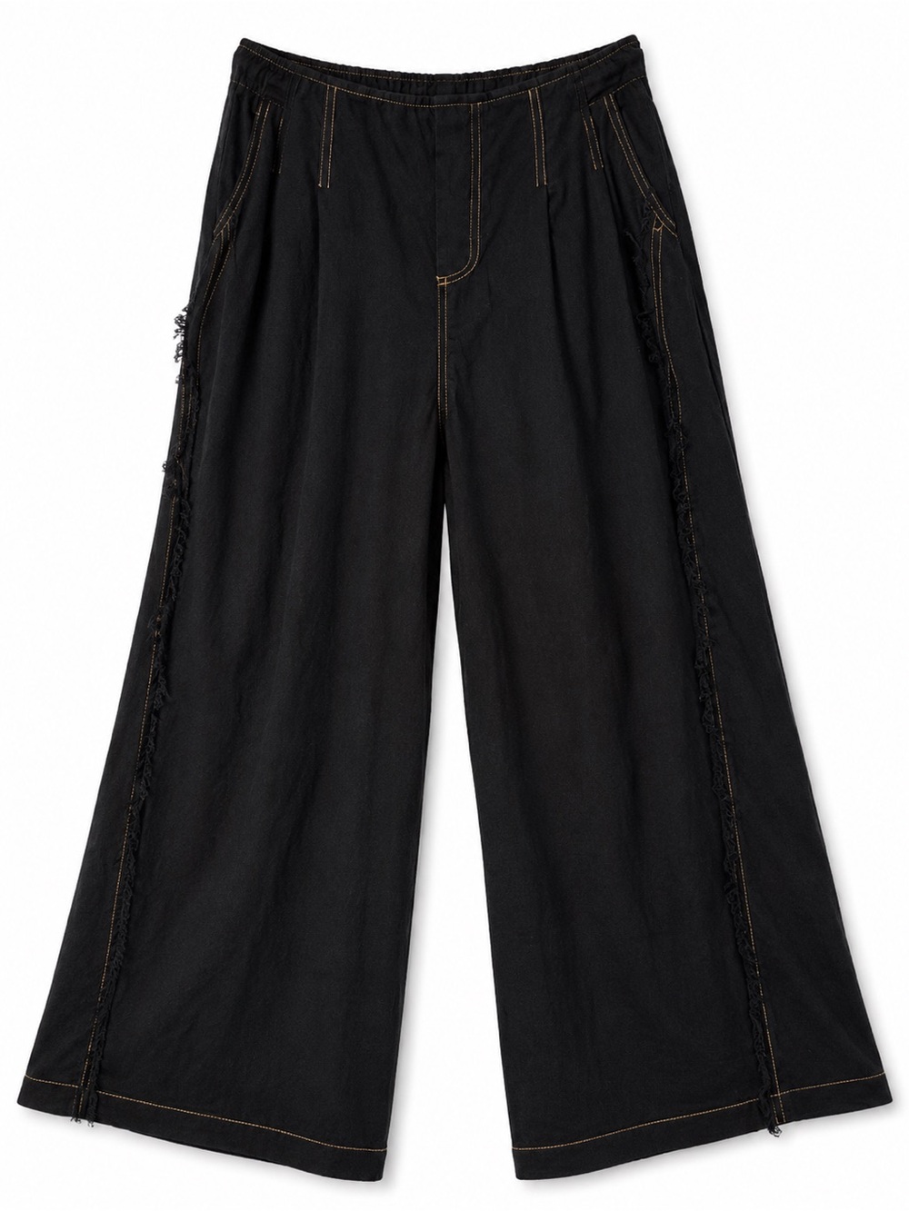 The Collection Texas -Black Wide Leg Linen Feel Pants Women’s Small - oversized